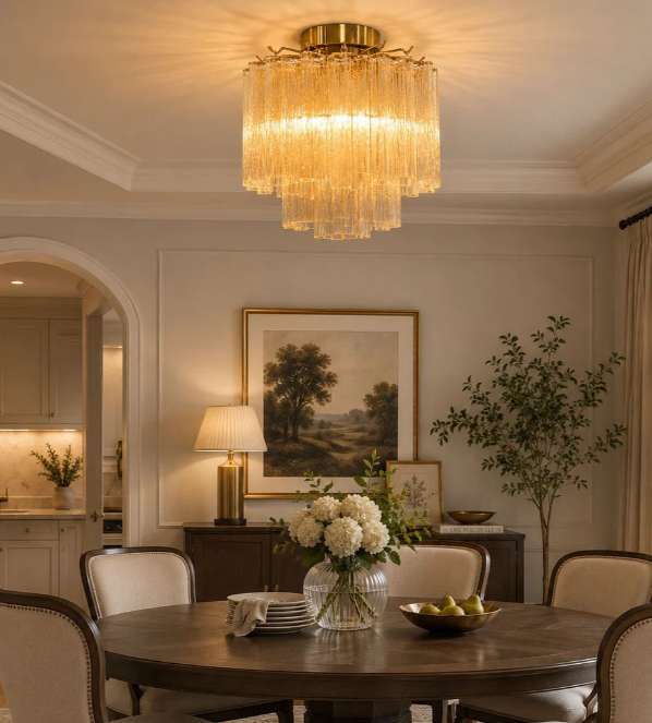 Fiora Pink Glass Ceiling Lamp - Colorful Ocean Glass Ceiling Lamp