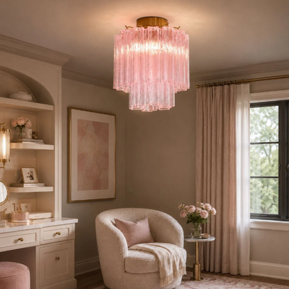 Fiora Pink Glass Ceiling Lamp - Colorful Ocean Glass Ceiling Lamp