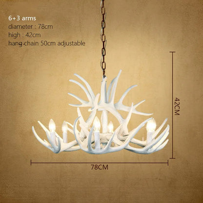 Rustic chandelier industrial wind lamps restaurant Internet cafe decoration antler lamp