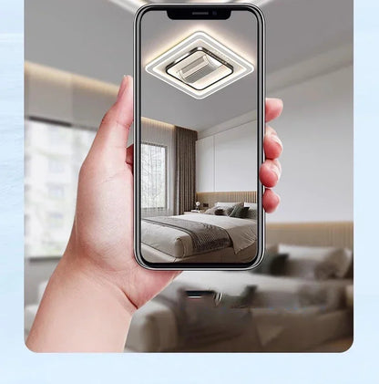 Invisible leafless LED ceiling fan light bedroom hotel remote control hanging lamp