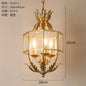 American Vintage Wrought Iron Gold Chandelier Nordic Design Living Room Pendant Lamp