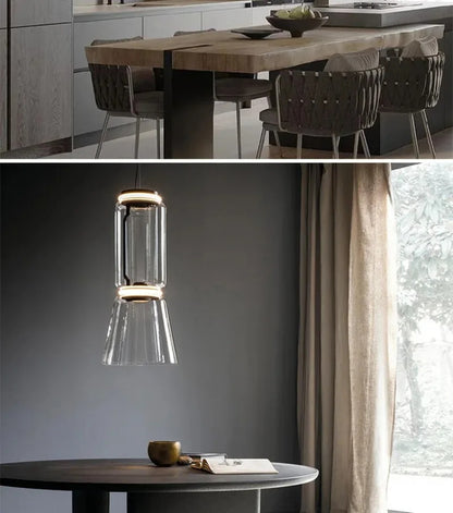 Italian Designer Glass Lampshade Pendant Light Minimalist LED Chandelier for Living Room Dining Table Home Decor