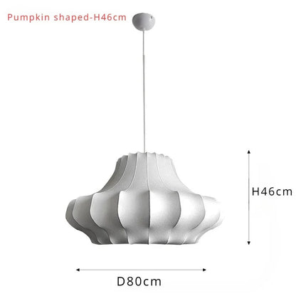 Nordic Silk Led Pendant Lights for Living Dining Room Food Tables Study Bedroom Chandelier Home Decor Hanging Light Fixture