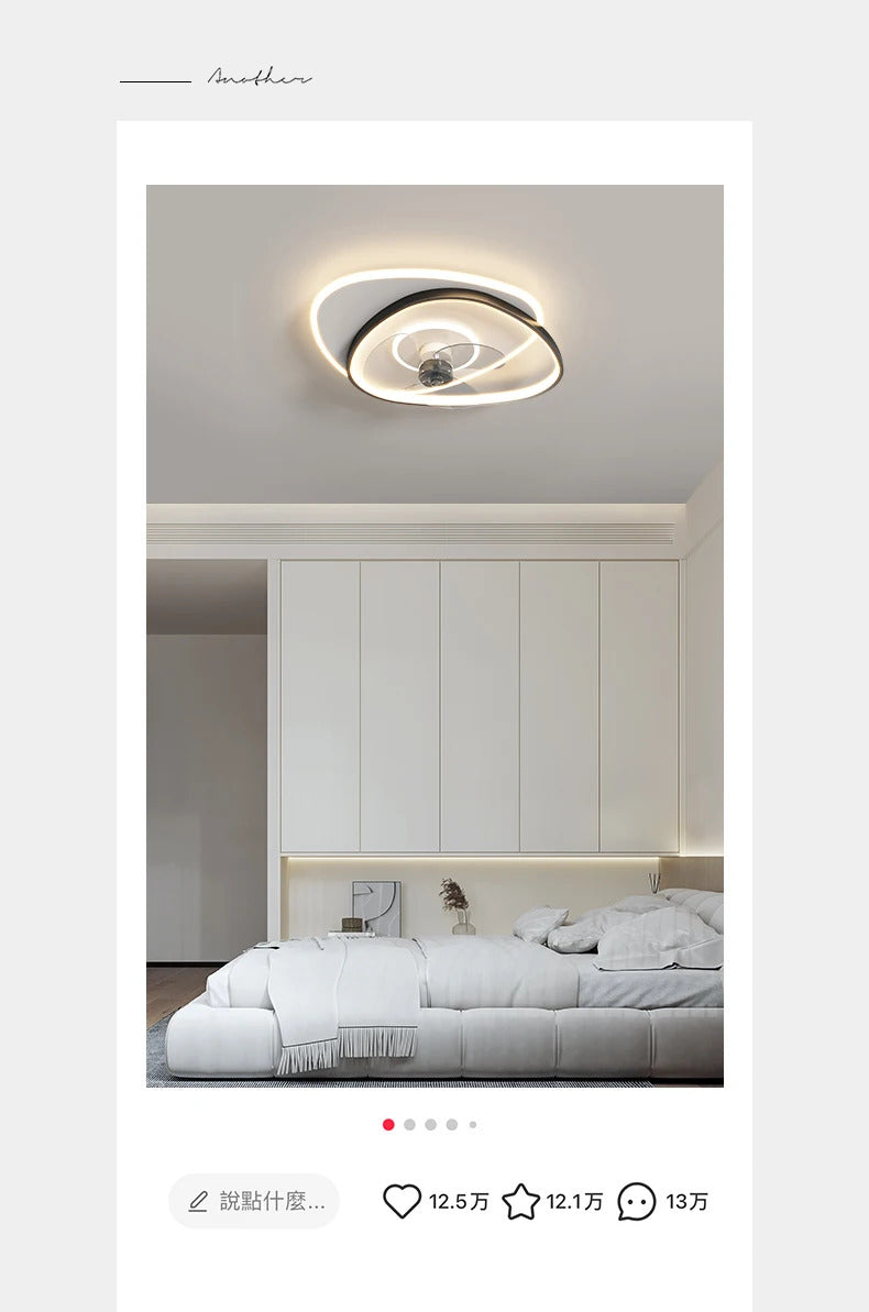 Electric Fan Light Modern LED Ceiling Lamp Living Room Light