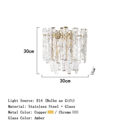 Modern Melting Ice Whiskey chandelier Italy Designer Luxury crystals Amber pendant lamps