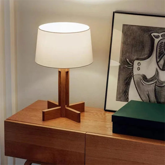 FAD wood Table Lamp Vintage design fabric desk light Living Room Sofa Corner Standing Light Study bedroom bedside table lamps