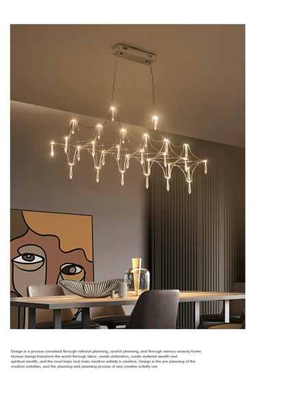 Modern Restaurant Strip Chandelier Luxury Lobby Front Desk Hanging Lamp