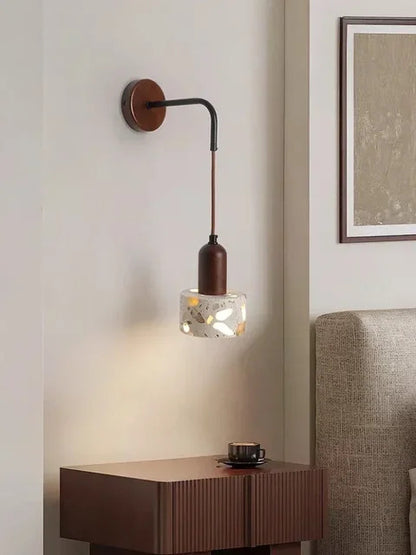 Natural cave Stone Wall Light Medieval Bedside cement Sconce lamp LED Lighting