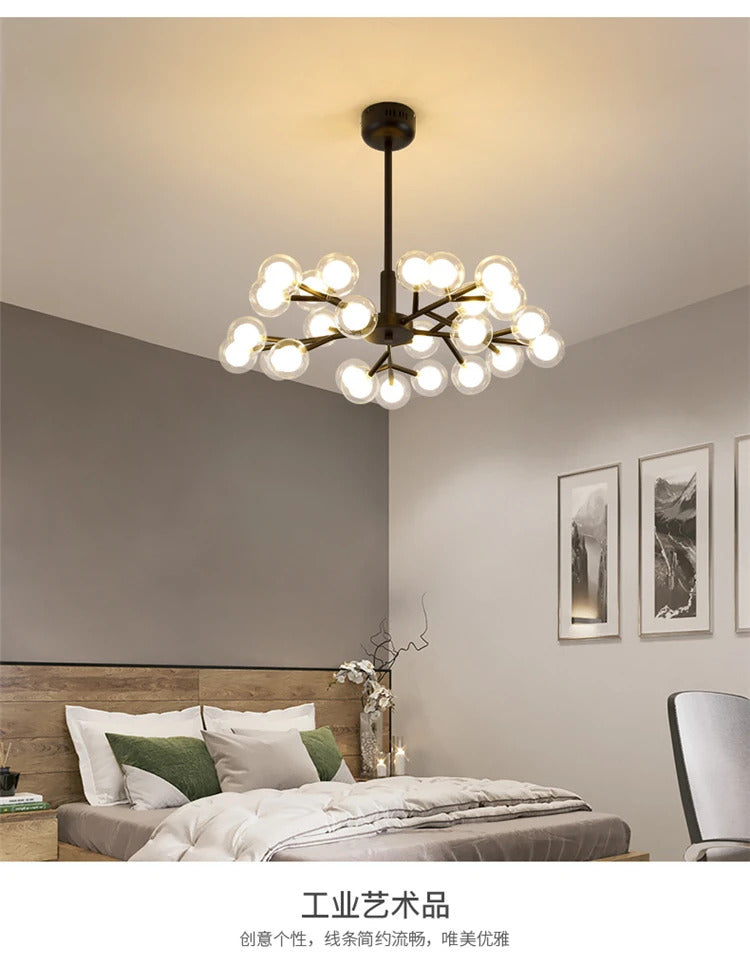 Nordic molecular chandelier G4 bulb ball chandelier