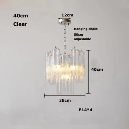 Pink Clear Glass Tube French Design Led Chandelier Lighting Hanging Lamp Lustre Suspension Luminaire Lamp For Dinning Room Decor