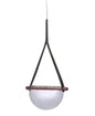 Modern leather handmade glass pendant lamp gray amber clear glass pendant Light