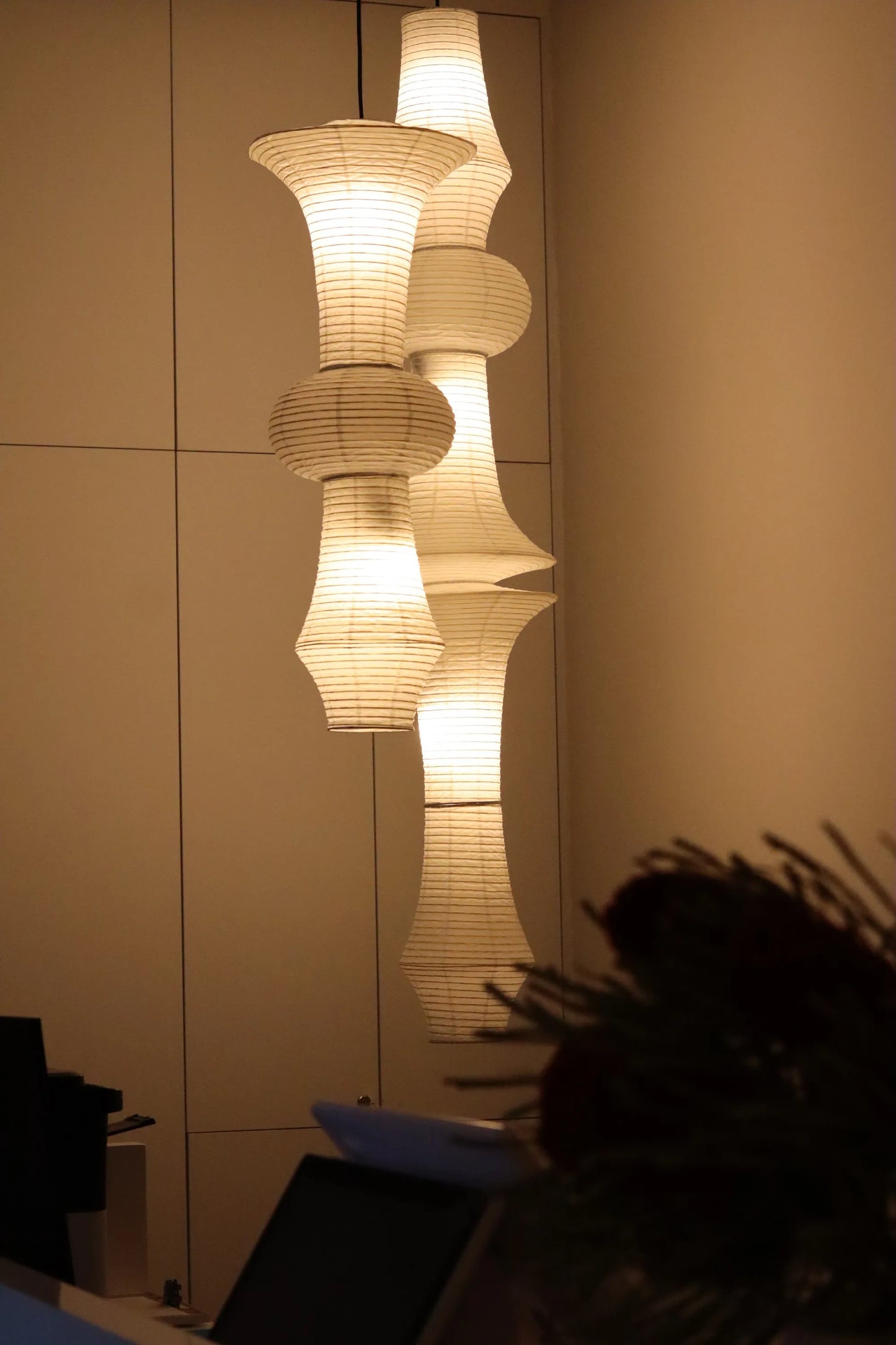 Nordic Wabi Sabi Wind Rice Paper Led Pendant Lights Living Room Bedroom Corner Chandelier