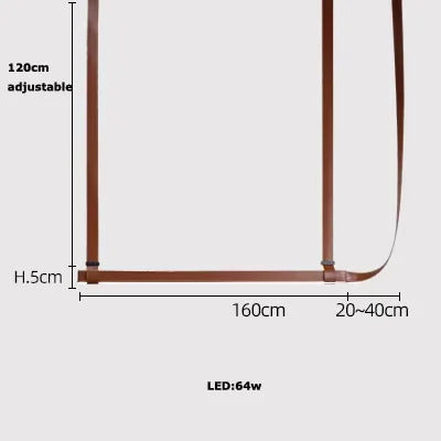 Modern Leather Chandelier LED Belt Fabric Pendant Lamp For Hotel Living Room Office Decor Minimalist Dining Table Hanging Lamp