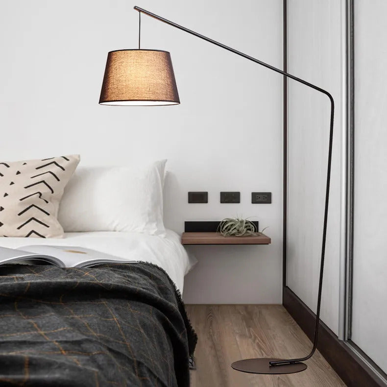 Nordic Black Fishing Floor Lamps for Living Room Sofa Corner Standing Lights