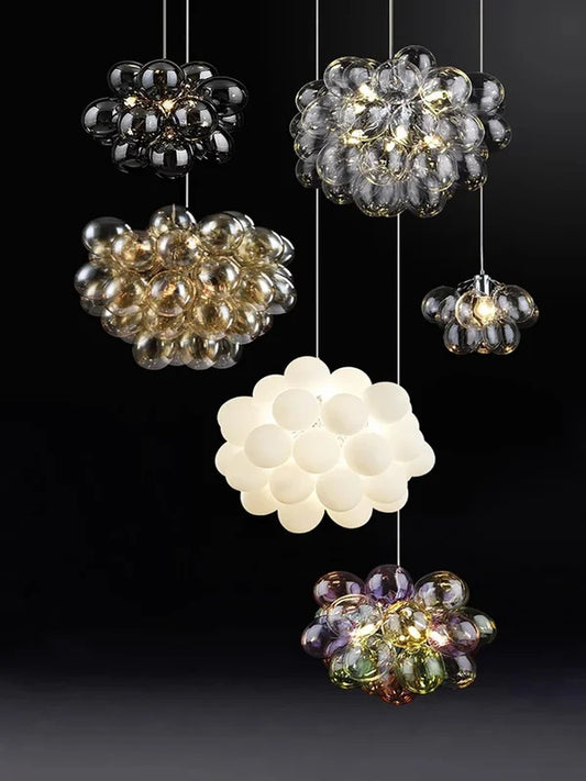 Nordic glass bubble Ceiling chandelier Creative Color Hanging Lamp