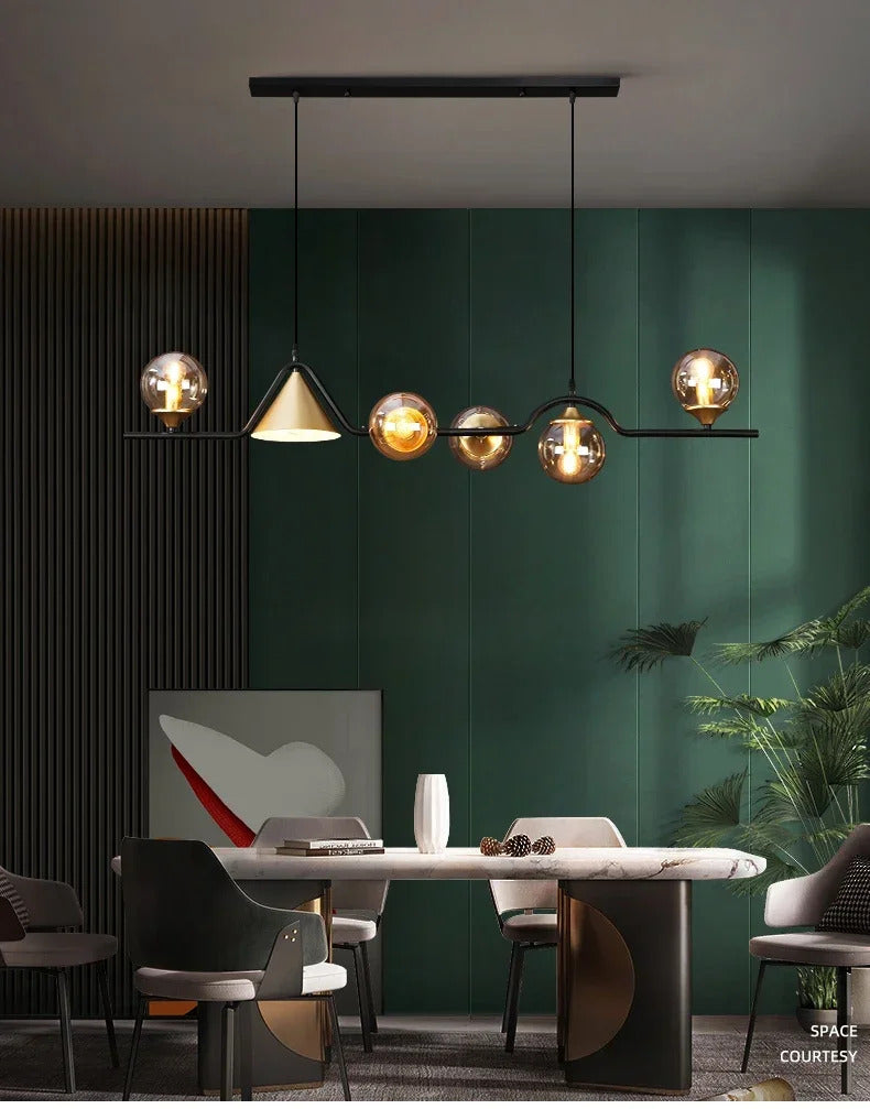 Lustre de vidro escandinavo, candeeiro suspenso, lustre de teto para cozinha e sala de jantar.