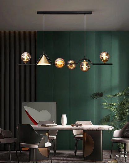 Lustre de vidro escandinavo, candeeiro suspenso, lustre de teto para cozinha e sala de jantar.