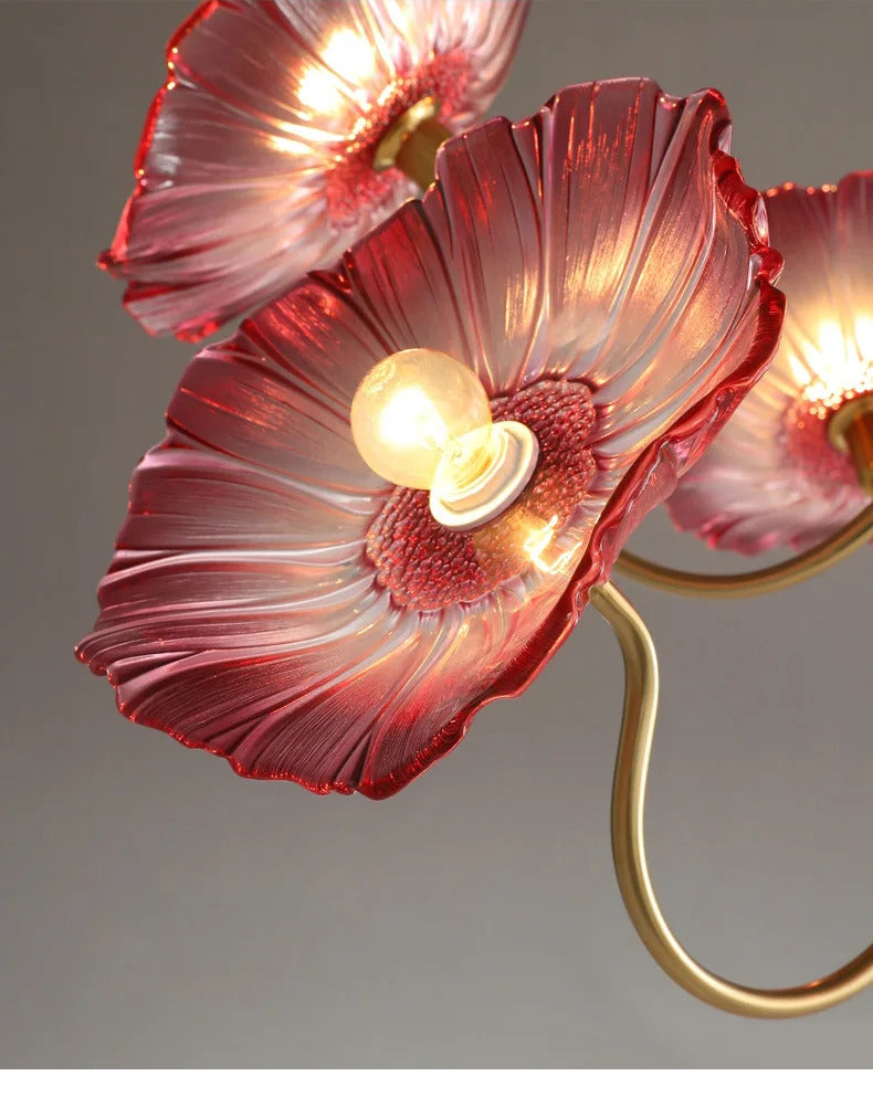 Lotus Flower Chandelier Modern Glass Flowers Led Chandelier