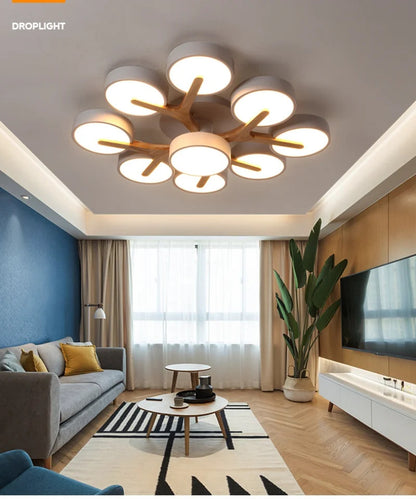 Modern Ceiling Lamp Bedroom Minimalist Wood Home Decor Lighting Fixtures
