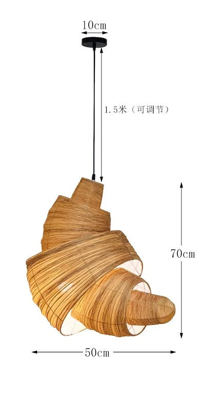 Japanese Staircase Pendant Lamp Creative Personality Art Croissant LED Chandelier