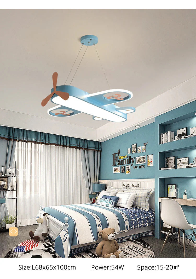 Modern Pink blue chandelier Led deco designer aircraft lamp