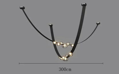 Italian Designer Loft Chandelier Luxury Leather Hanging Pendent Light