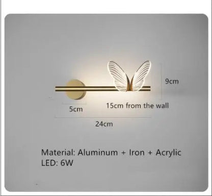 Nordic ring pendant light Acrylic butterfly lights Creative Gold luxury pendant light
