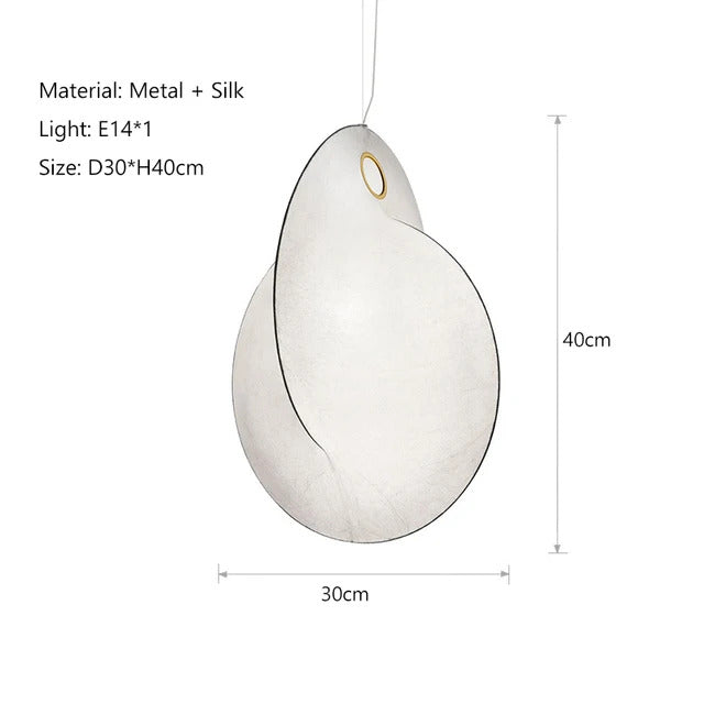 Japanese Silk Chandelier LED Wabi Sabi Pendant Lamp Living Room LED Cocoon Lamp