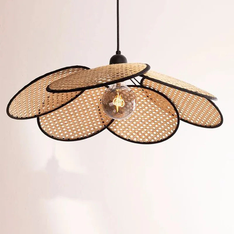Rattan chandelier Wicker Suspension lamp