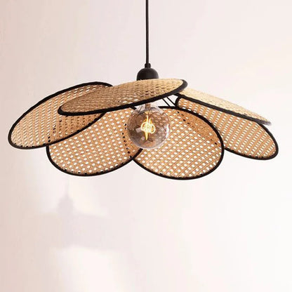 Rattan chandelier Wicker Suspension lamp
