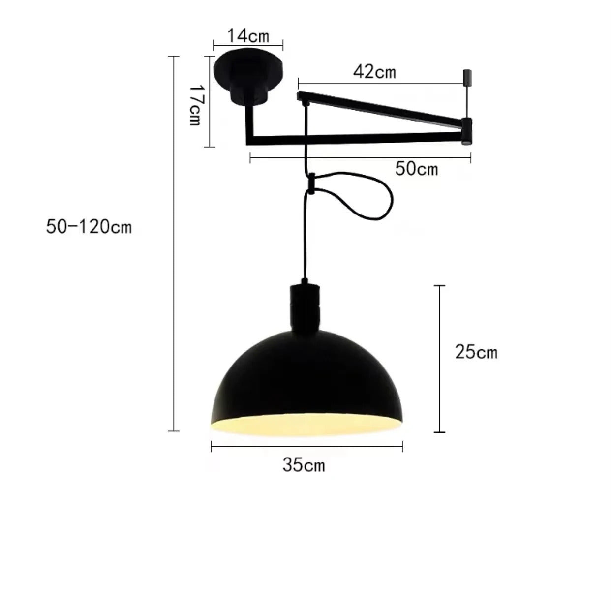 Bauhaus Telescoping Pendant Light Nordic Rocker Arm Movable swing hanging Lamps