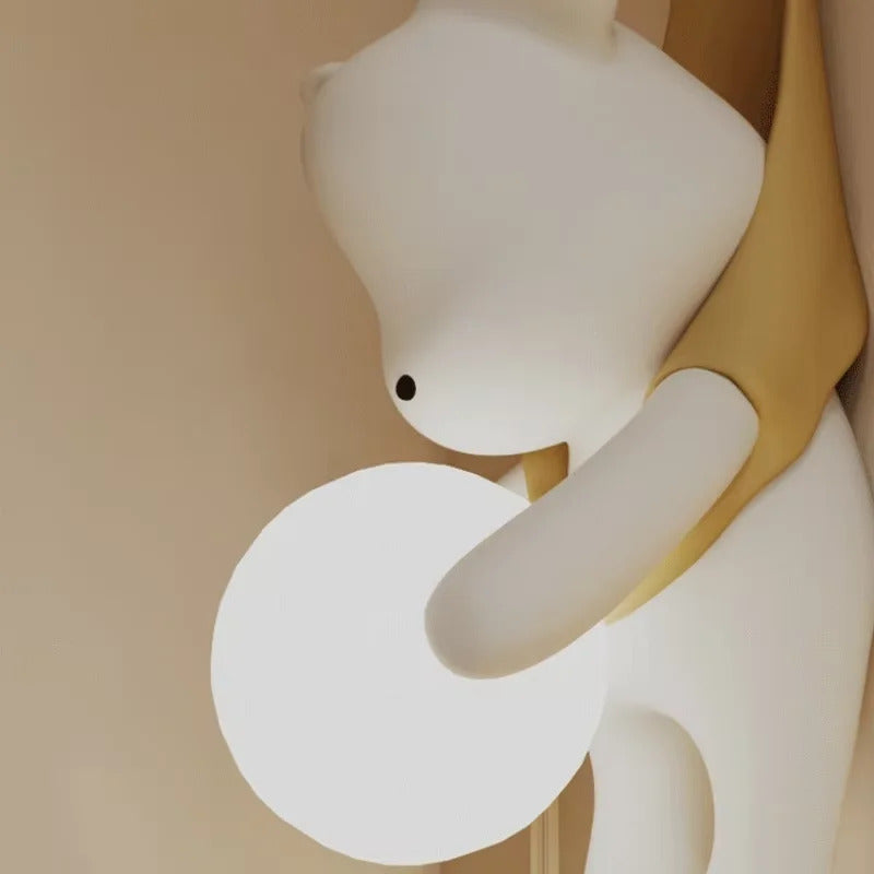 Bear Cute wall lamps Nordic Resin Little baby room Children's bedroom sconce lighting