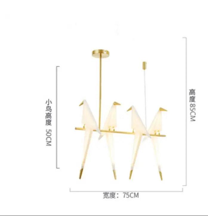 Perch Paper Chandelier LED Bird Designer Chandelier Lamp