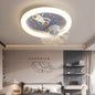 Modern Kids Room Ceiling Fan Light Cartoon Moon Astronaut children bedroom hanging Light