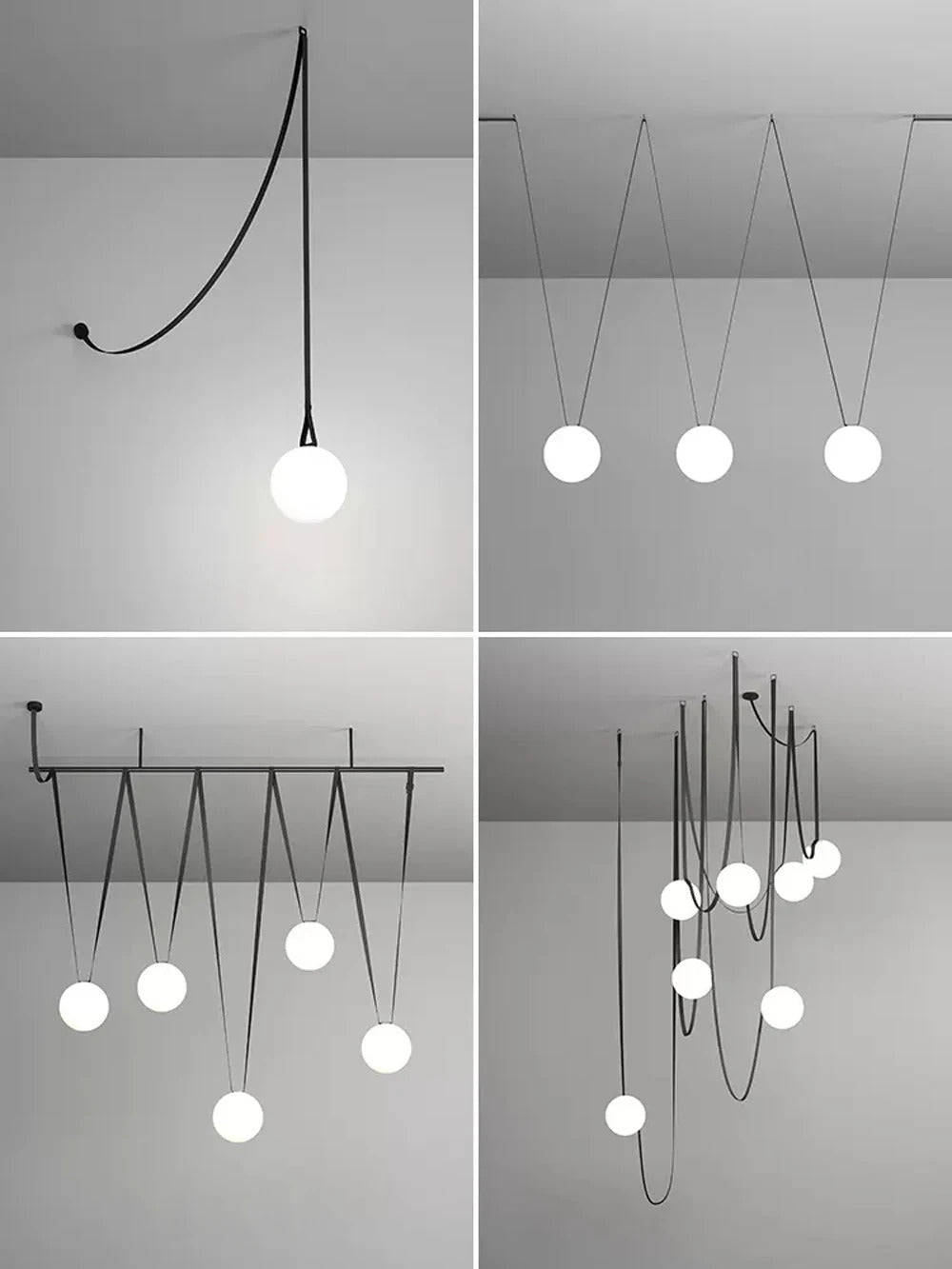 PLUSMINUS LED Belt Pendant lamp Trendy glass ball light