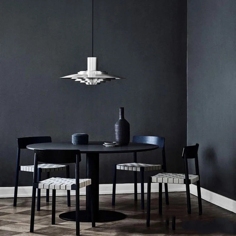 White Silver Aluminium E27 Pendant Lights Art Design For Dining Kitchen Bar Bedroom Cord Adjustable Hanglamp 110-220V