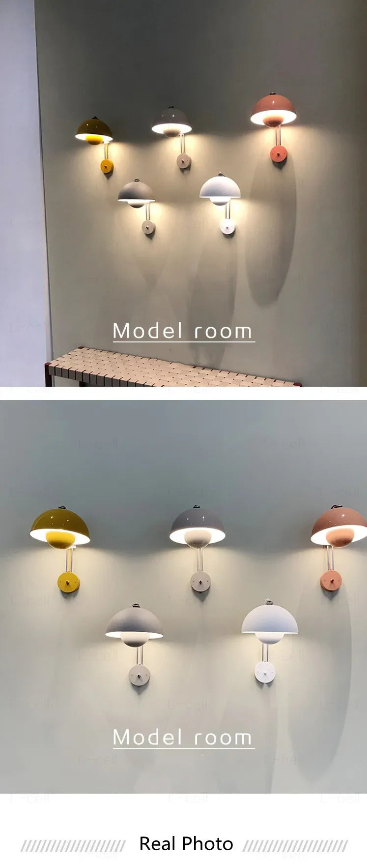 Nordic colorful Bud Wall Lamps Mushroom cute wall sconce bedside night light