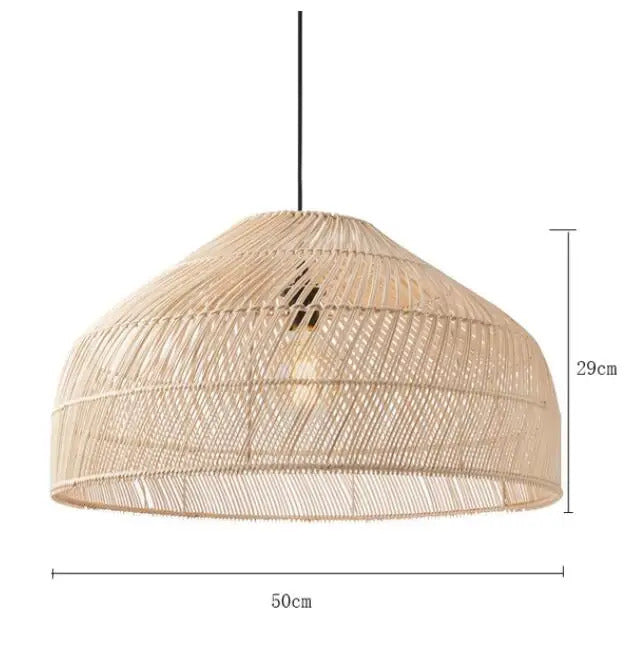 Natural Rattan wicker hanging lamp Chinese Style suspension