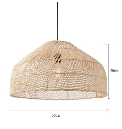 Natural Rattan wicker hanging lamp Chinese Style suspension
