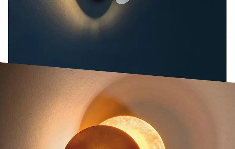 Modern Texture Designer round Wall Lamp Rotatable Black Gold round Sconce light