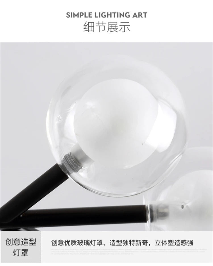 Nordic molecular chandelier G4 bulb ball chandelier
