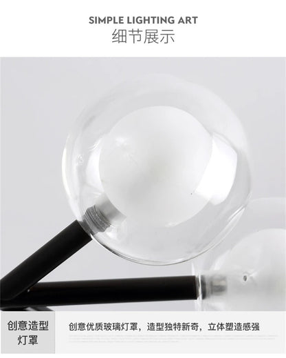 Nordic molecular chandelier G4 bulb ball chandelier