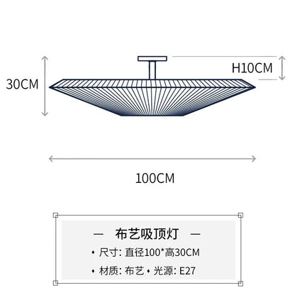 Round Whtie Fabric ceiling light Siam ceiling lamp