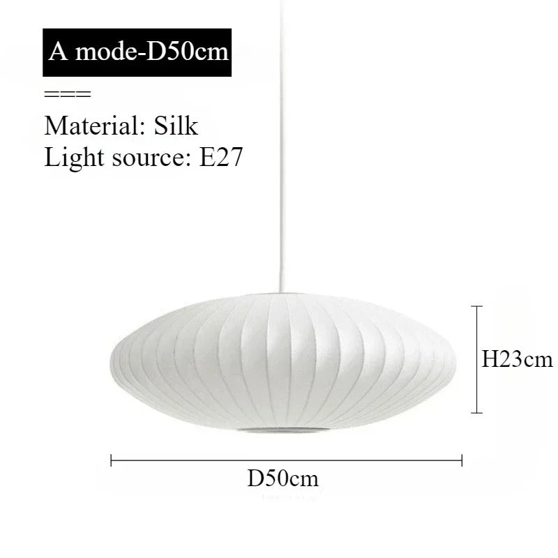 Japanese pendant light white design minimalist lamp Silk Cloth Light