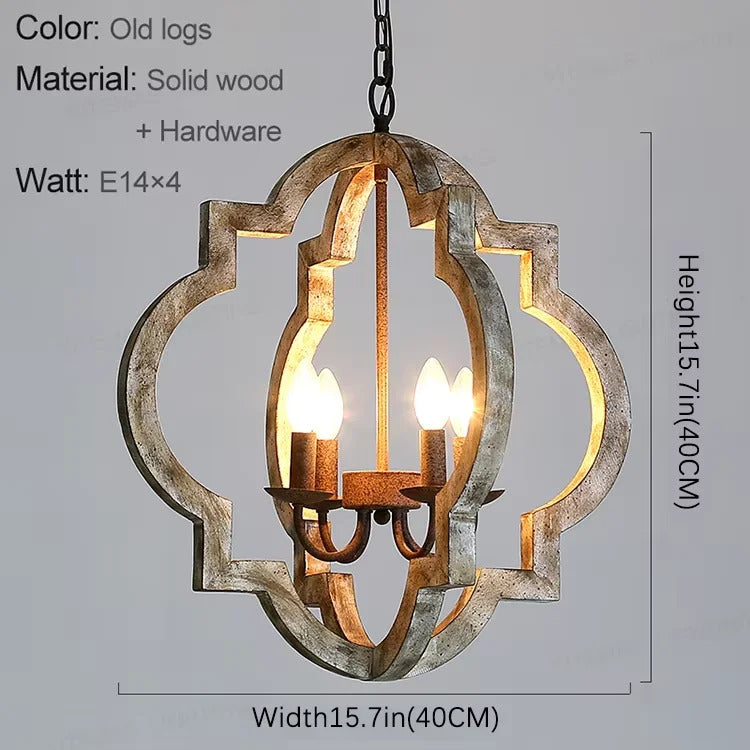 American Vintage Wrought Iron Gold Chandelier Nordic Design Living Room Pendant Lamp