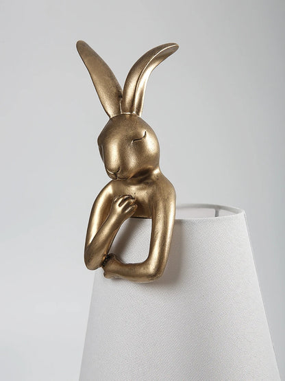 Nordic LED rabbit table lamp Designer resin rabbit desk lamp for study bedroom children's room reading led light bedside lamp