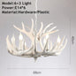 Retro Antler Chandelier Lighting Resin Deer Horn Pendant Lamp
