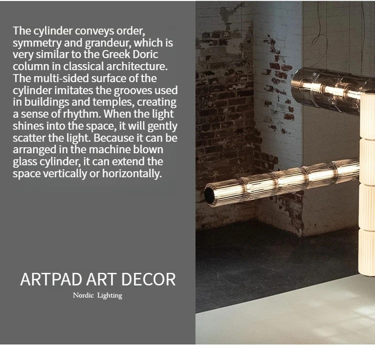 Restaurant Long Stripe Pendant Light Smoke Gray Glass Lampshade Nordic Led Hanging Light Living Dining Room Decor Pendant Lamp