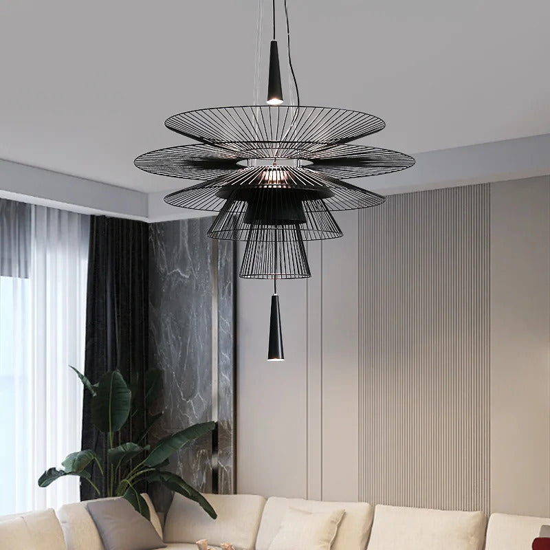 Vintage Gravity Origin Chandelier Luxury Metal lustre suspension black amd gold light for Living Dining Room kitchen island Lamp