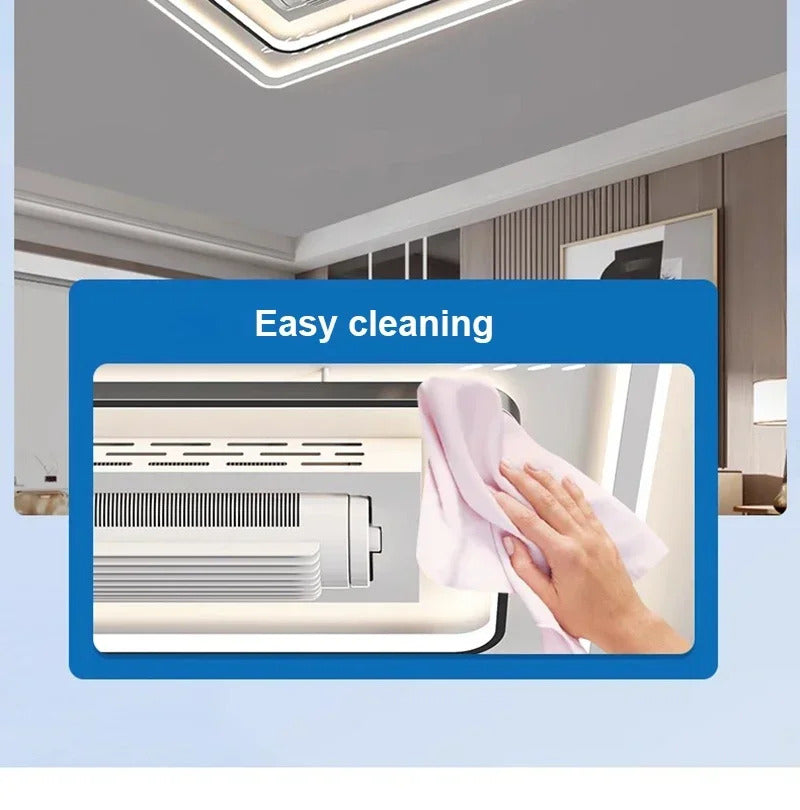 Invisible leafless LED ceiling fan light bedroom hotel remote control hanging lamp